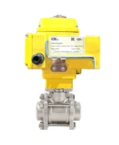 Кран шаровой DN.ru BV3232P(3pc)-FP-W-ISO-H Ду10 Ру63, полнопроходной под приварку, нержавеющая сталь SS316, уплотнение - PTFE, с электроприводом четвертьоборотным DN.ru QT-N-005EM-B1-220VAC-У1-DAR gander