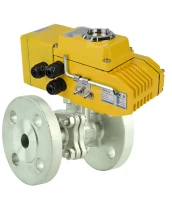 Кран шаровой DN.ru BV3232P(2pc)-FP-F-ISO-H Ду15 Ру40 полнопроходной двухходовой, нержавеющая сталь, фланцевый, уплотнение - PTFE, с электроприводом четвертьоборотным DN.ru QT-N-005EM-A1-220VAC-У1 DAR