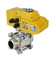 Кран шаровой DN.ru BV3232P(3pc)-FP-W-ISO-H WDVF Ду40 Ру40   полнопроходной, трехсоставной, нерж. сталь 316, уплотнение - PTFE, под   приварку, с электроприводом четвертьоборотным DN.ru QT-N-005EM-A1-220VAC-У1   DAR