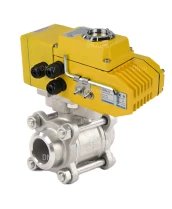 Кран шаровой DN.ru BV3232P(3pc)-FP-W-ISO-H Ду10 Ру63, полнопроходной под приварку, нержавеющая сталь SS316, уплотнение - PTFE, с электроприводом четвертьоборотным DN.ru QT-N-005EM-A1-220VAC-У1 DAR
