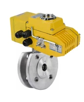 Кран шаровой DN.ru BV3232P-FP-Fb-ISO-H Ду40 Ру16 полнопроходной двухходовой, нержавеющая сталь, межфланцевый, уплотнение - PTFE, с электроприводом четвертьоборотным DN.ru QT-N-005EM-A1-220VAC-У1 DAR