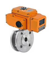 Кран шаровой DN.ru BV3232P-FP-Fb-ISO-H Ду40 Ру16 полнопроходной двухходовой, нержавеющая сталь, межфланцевый, уплотнение - PTFE, с электроприводом четвертьоборотным DN.ru QT-N-005EM-A1-220VAC-У1 HARK