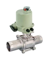 Кран шаровой DN.ru BV3232P(3pc)-FP-W-ISO-H LONG Ду10 Ру63 полнопроходной, корпус - нержавеющая сталь 316, уплотнение - PTFE, под приварку, с 1/4-оборотным электроприводом ГЗ-ОФ-9/6 К 220В