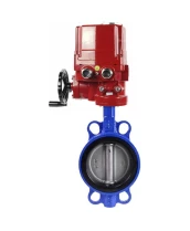 Затвор дисковый поворотный DN.ru WBV1616N-2W-Fb-H Ду100 Ру16 LUG межфланцевый, корпус - чугун QT450, диск - чугун QT450, уплотнение - NBR, с электроприводом DN.ru QT-EX-010EM-O2-220VAC-У1 220В