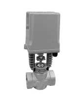 Клапан регулирующий двухходовой DN.ru 25нж945нж VRg1-31M-LED-T 2″ Ду50 Ру25 Kvs30, резьбовой, корпус - нержавеющая сталь AISI 304, уплотнение - металл, Tmax до 150°С, с электроприводом DAV-110-1500/35-22-220В-IP54