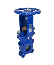 Задвижка шиберная DN.ru GVKN3431M-1W-Fb-S Ду80 Ру16 односторонняя, межфланцевая, шпиндель - невыдвижной, корпус - сталь WCB, шибер - нержавеющая сталь 304, уплотнение - металл, управление - штурвал, WENZ