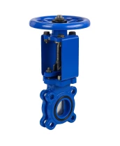 Задвижка шиберная DN.ru GVKR1331N-2W-Fb-S Ду50 Ру16 двусторонняя, межфланцевая, шпиндель - выдвижной, корпус - чугун GGG40, шибер - нержавеющая сталь 304, уплотнение - NBR, управление - штурвал, WENZ