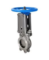 Задвижка шиберная DN.ru GVKR3131E-1W-Fb-S Ду65 Ру16 односторонняя, межфланцевая, шпиндель - выдвижной, корпус - нержавеющая сталь 304, шибер - нержавеющая сталь 304, уплотнение - EPDM, управление - штурвал, WENZ