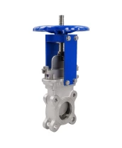 Задвижка шиберная DN.ru GVKR3232E-1W-Fb-S Ду300 Ру6 односторонняя, межфланцевая, шпиндель - выдвижной, корпус - нержавеющая сталь 316, шибер - нержавеющая сталь 316, уплотнение - EPDM, управление - штурвал, WENZ