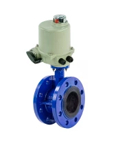 Затвор дисковый поворотный DN.ru WBV1331E-2W-F-H Ду100 Ру16 фланцевый, корпус - чугун GGG40, диск - нержавеющая сталь 304, уплотнение - EPDM, с четвертьоборотным электроприводом ГЗ-ОФ-150/22-M 380В