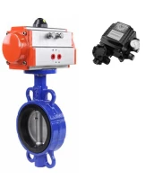 Затвор дисковый поворотный DN.ru WBV1413E-2W-Fb-H Ду125 Ру16, корпус - чугун GGG50, диск - чугун GGG40, уплотнение - EPDM, с пневмоприводом PA-DA-105 и электропневматическим поворотным позиционером YT-1000RSN с обратной связью