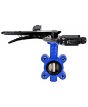 Затвор дисковый поворотный DN.ru WBV1631N-2W-Fb-H Ду50 Ру16 LUG межфланцевый, корпус - чугун QT450, диск - нержавеющая сталь AISI 304, уплотнение - NBR, с рукояткой и двумя концевыми датчиками LS-103 250В