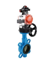 Затвор дисковый поворотный DN.ru WBV1413E-2W-Fb-H Ду125 Ру16, корпус - чугун GGG50, диск - чугун GGG40, уплотнение - EPDM, с пневмоприводом PA-DA-105, пневмораспределителем 4M310-08 24В, БКВ APL-210N и ручным дублером MON2-450-T28-ISO