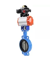 Затвор дисковый поворотный DN.ru WBV1413E-2W-Fb-H Ду125 Ру16, корпус - чугун GGG50, диск - чугун GGG40, уплотнение - EPDM, с пневмоприводом PA-DA-105 и БКВ APL-510N EX