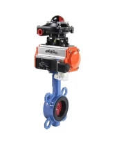Затвор дисковый поворотный DN.ru WBV1413E-2W-Fb-H Ду125 Ру16, корпус - чугун GGG50, диск - чугун GGG40, уплотнение - EPDM, с пневмоприводом PA-DA-105, пневмораспределителем 4M310-08 220В и БКВ APL-510N EX