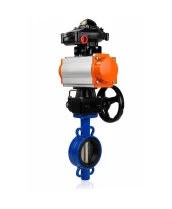 Затвор дисковый поворотный DN.ru WBV0232E-2W-Fb-H Ду25 Ру16 межфланцевый, корпус - алюминиевый сплав, диск - нержавеющая сталь 316L, уплотнение - EPDM, с пневмоприводом PA-DA-065 двойного действия, БКВ APL-510N EX и ручным дублером MON1-250-T26-ISO