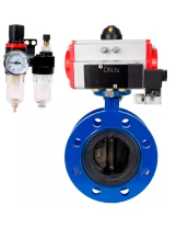 Затвор дисковый поворотный DN.ru WBV1331E-2W-F-R Ду250 Ру16 фланцевый, корпус - чугун GGG40, диск - нержавеющая сталь 304, уплотнение - EPDM, с пневмоприводом DN.ru PA-DA-210, пневмораспределителем DN.ru 4M310-08 220В и БПВ DN.ru AFC2000