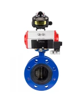 Затвор дисковый поворотный DN.ru WBV1331E-2W-F-H Ду50 Ру16 фланцевый, корпус - чугун GGG40, диск - нержавеющая сталь 304, уплотнение - EPDM, с пневмоприводом DN.ru PA-DA-105, пневмораспределителем DN.ru 4M310-08 220В и БКВ DN.ru APL-510N EX