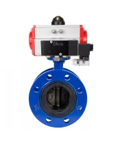 Затвор дисковый поворотный DN.ru WBV1331E-2W-F-H Ду80 Ру16 фланцевый, корпус - чугун GGG40, диск - нержавеющая сталь 304, уплотнение - EPDM, с пневмоприводом DN.ru PA-DA-105 и пневмораспределителем DN.ru 4M310-08 220В