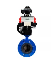 Затвор дисковый поворотный DN.ru WBV1331E-2W-F-H Ду150 Ру16 фланцевый, чугун GGG40, нержавеющая сталь 304, EPDM, с пневмоприводом DN.ru PA-DA-130, пневмораспределителем DN.ru 4V320-08 220В, БКВ DN.ru APL-210N и ручным дублером DN.ru MON3-700-T38-ISO