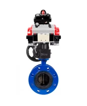 Затвор дисковый поворотный DN.ru WBV1331E-2W-F-H Ду50 Ру16 фланцевый, корпус - чугун GGG40, диск - нержавеющая сталь 304, EPDM, с пневмоприводом DN.ru PA-DA-105, пневмораспределителем 4V320-08 220В, БКВ APL-410N EX и ручным дублером MON3-700-T38-ISO