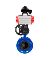 Затвор дисковый поворотный DN.ru WBV1331E-2W-F-H Ду50 Ру16 фланцевый, корпус - чугун GGG40, диск - нержавеющая сталь 304, уплотнение - EPDM, с пневмоприводом DN.ru PA-DA-105, БКВ DN.ru APL-210N и ручным дублером DN.ru MON3-700-T38-ISO
