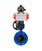Затвор дисковый поворотный DN.ru WBV1331E-2W-F-H Ду50 Ру16 фланцевый, корпус - чугун GGG40, диск - нержавеющая сталь 304, уплотнение - EPDM, с пневмоприводом DN.ru PA-DA-105, БКВ DN.ru APL-510N EX и ручным дублером DN.ru MON3-700-T38-ISO