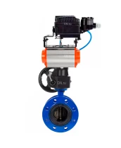 Затвор дисковый поворотный DN.ru WBV1331E-2W-F-H Ду50 Ру16 фланцевый, корпус - чугун GGG40, диск - нержавеющая сталь 304, EPDM, с пневмоприводом DN.ru PA-DA-105, позиционером DN.ru YT-1000RSN без обратной связи и ручным дублером DN.ru MON3-700-T38-ISO