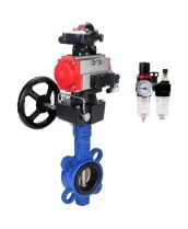 Затвор дисковый поворотный DN.ru WBV1413E-2W-Fb-H Ду125 Ру16, корпус - чугун GGG50, диск - чугун GGG40, уплотнение - EPDM, с пневмоприводом PA-DA-105, пневмораспределителем 4V320-10 220В, БКВ APL-210N, ручным дублером MON2-450-T28-ISO и БПВ AFC2000