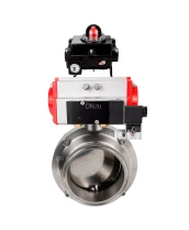Затвор дисковый поворотный кламповый DN.ru WBV3131S-2W-C-H Ду15 Ру10 корпус - пищевая нержавеющая сталь 304, уплотнение – Silicon, с пневмоприводом DN.ru PA-DA-052, пневмораспределителем DN.ru 4M310-08 24В и БКВ DN.ru APL-410N EX