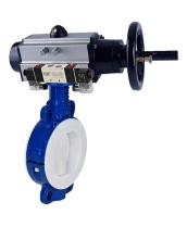 Затвор дисковый поворотный DN.ru WBV3434Pf-2W-Fb-H Ду100 Ру16 корпус - углеродистая сталь WCB, диск - углеродистая сталь WCB, футерованный PTFE, уплотнение - PTFE, с пневмоприводом PA-DA-105-1, с пневмораспределителем 4V320-08 220В