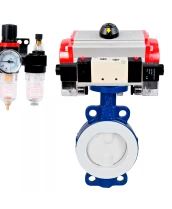 Затвор дисковый поворотный DN.ru WBV3434Pf-2W-Fb-H Ду50 Ру16 корпус - углеродистая сталь WCB, диск - углеродистая сталь WCB, футерованный PTFE, уплотнение - PTFE, с PA-DA-065, 4V320-08 220В и AFC2000