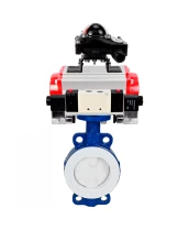 Затвор дисковый поворотный DN.ru WBV3434Pf-2W-Fb-H Ду125 Ру16 корпус - углеродистая сталь WCB, диск - углеродистая сталь WCB, футерованный PTFE, уплотнение - PTFE, с DN.ru PA-DA-083, 4V320-08 220В и APL-210N