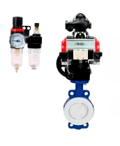Затвор дисковый поворотный DN.ru WBV3434Pf-2W-Fb-H Ду50 Ру16 корпус - углеродистая сталь WCB, диск - углеродистая сталь WCB, футерованный PTFE, уплотнение - PTFE, с PA-DA-065, 4V320-08 220В, APL-210N, MON1-250-T26-ISO и AFC2000