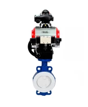 Затвор дисковый поворотный DN.ru WBV3434Pf-2W-Fb-H Ду50 Ру16 корпус - углеродистая сталь WCB, диск - углеродистая сталь WCB, футерованный PTFE, уплотнение - PTFE, с PA-DA-065, пневмораспределителем 4V320-08 220В, БКВ APL-210N и MON1-250-T26-ISO