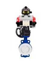 Затвор дисковый поворотный DN.ru WBV3434Pf-2W-Fb-H Ду50 Ру16 корпус - углеродистая сталь WCB, диск - углеродистая сталь WCB, футерованный PTFE, уплотнение - PTFE, с PA-DA-065, пневмораспределителем 4V320-08 220В, БКВ APL-510N EX и MON1-250-T26-ISO