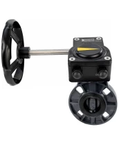 Затвор дисковый поворотный DN.ru WBV1631N-2W-Fb-H Ду50 Ру16 LUG межфланцевый, корпус - чугун QT450, диск - нержавеющая сталь AISI 304, уплотнение - NBR, с редуктором HAM RQN1-180Z-T40