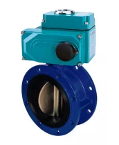 Затвор дисковый поворотный DN.ru WBV1331E-2W-F-H Ду50 Ру16 фланцевый, корпус - чугун GGG40, диск - нержавеющая сталь 304, уплотнение - EPDM, с 1/4-оборотным электроприводом QT-N-020EM-O1-220VAC-У1 220В HARK