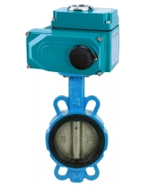 Затвор дисковый поворотный DN.ru WBV1413E-2W-Fb-H Ду125 Ру16, корпус -чугун GGG50, диск - чугун GGG40, уплотнение - EPDM, с 1/4-оборотным электроприводом QT-N-020EM-O1-220VAC-У1 220В HARK