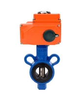 Затвор дисковый поворотный DN.ru AL-316L-EPDM Ду25 Ру16, корпус - алюминиевый сплав, диск - нержавеющая сталь 316L, с электроприводом DN.ru QT2-003-220VAC (опрессовано)