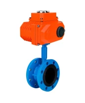 Затвор дисковый поворотный DN.ru WBV1331E-2W-F-H Ду125 Ру16 фланцевый, корпус - чугун GGG40, диск - нержавеющая сталь 304, уплотнение - EPDM, с электроприводом QT-N-040EM-O1-24VDC-У1 24В HARK