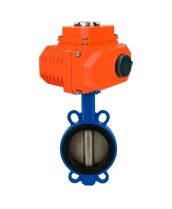 Затвор дисковый поворотный для абразивных сред DN.ru WBV1632E-2W-Fb-H Ду200 Ру16, межфланцевый, корпус - чугун QT450, диск - нержавеющая сталь 316L, уплотнение - EPDM, с электроприводом QT-N-040EM-O1-24VDC-У1 24В HARK