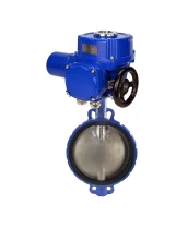 Затвор дисковый поворотный DN.ru WBV1432E-2W-Fb-ISO-R Ду500 Ру16, корпус - чугун GGG50, диск - нержавеющая сталь 316L, уплотнение - EPDM, с электроприводом DN.ru QT-N-500M-O2-220VAC-У1