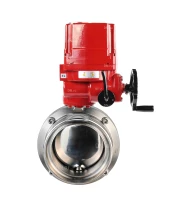 Затвор дисковый поворотный DN.ru WBV3131S-2W-T-H Ду65 Ру10 резьбовой, пищевая нержавеющая сталь 304, уплотнение - Silicon, с электроприводом DN.ru QT-EX-010EM-O1-220VAC-У1 220В