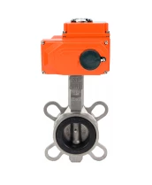 Затвор дисковый поворотный DN.ru WBV3232N-2W-Fb-H Ду100 Ру16, корпус - нержавеющая сталь 316L, диск - нержавеющая сталь 316L, уплотнение - NBR, с электроприводом DN.ru QT-N-020EM-O1-220VAC-У1 220В HARK
