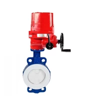 Затвор дисковый поворотный DN.ru WBV3434Pf-2W-Fb-H Ду125 Ру16 корпус - углеродистая сталь WCB, диск - углеродистая сталь WCB, футерованный PTFE, уплотнение - PTFE, с четвертьоборотным взрывозащищенным электроприводом DN.ru QT-EX-010EM-O2-220VAC-У1 220В