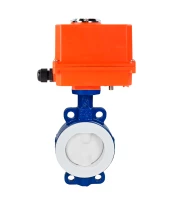 Затвор дисковый поворотный DN.ru WBV3434Pf-2W-Fb-H Ду50 Ру16 корпус - углеродистая сталь WCB, диск - углеродистая сталь WCB, футерованный PTFE, уплотнение - PTFE, с четвертьоборотным электроприводом DN.ru QT-N-003EM-O1-220VAC-У1 MINI 220В