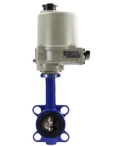Затвор дисковый поворотный DN.ru WBV1413E-2W-Fb-H Ду100 Ру16, корпус - чугун GGG50, диск - чугун GGG40, уплотнение - EPDM, с электроприводом ГЗ-ОФ-110/11М 24В