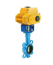 Затвор дисковый поворотный DN.ru WBV1413E-2W-Fb-H Ду100 Ру16, корпус - чугун GGG50, диск - чугун GGG40, уплотнение - EPDM, с четвертьоборотным электроприводом DN.ru QT-N-010EM-O1-24VDC-У1