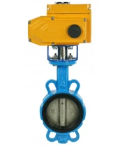 Затвор дисковый поворотный DN.ru WBV1413E-2W-Fb-H Ду100 Ру16, корпус - чугун GGG50, диск - чугун GGG40, уплотнение - EPDM, с электроприводом DN.ru QT-N-010EM-A1-220VAC-У1 220В (4-20мА) HARK